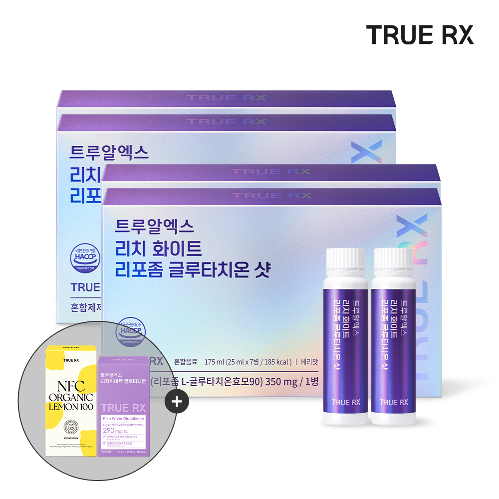 트루알엑스 리치화이트 리포좀 글루타치온 샷 고함량고순도 마시는액상 클리오 175ml, 4개 이미지