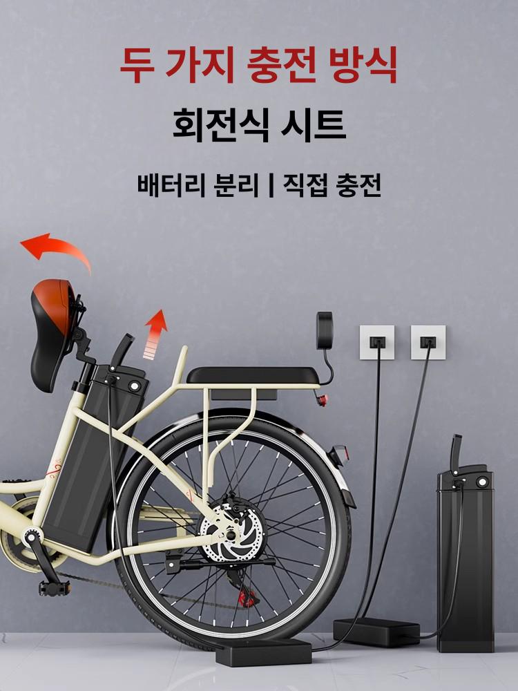 접이식 전기 자전거 팻바이크 여성 통근 장거리용 가벼운 휴대식 배달용 - 상세 이미지 2