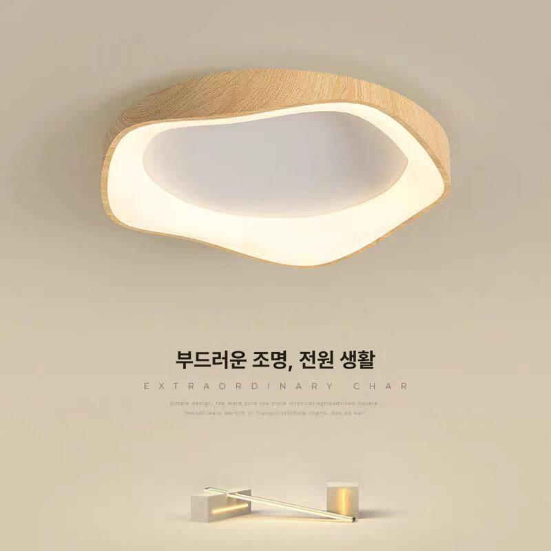 한옥 목재 천장등 사각형 실내조명 나무 모던 펜던트 호두색 따뜻한 빛 - 상세 이미지 3