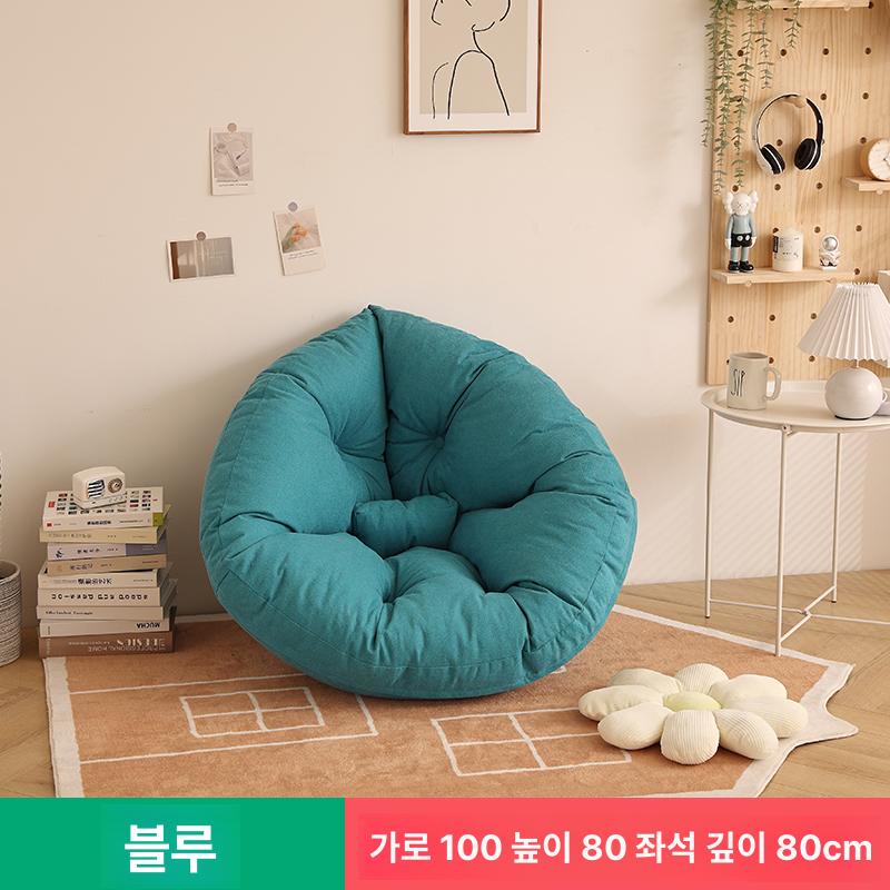 좌식소파 대형쿠션 방석의자 포근함 거실침대 편안한등받이 휴식가구 블루 - 상세 이미지 3