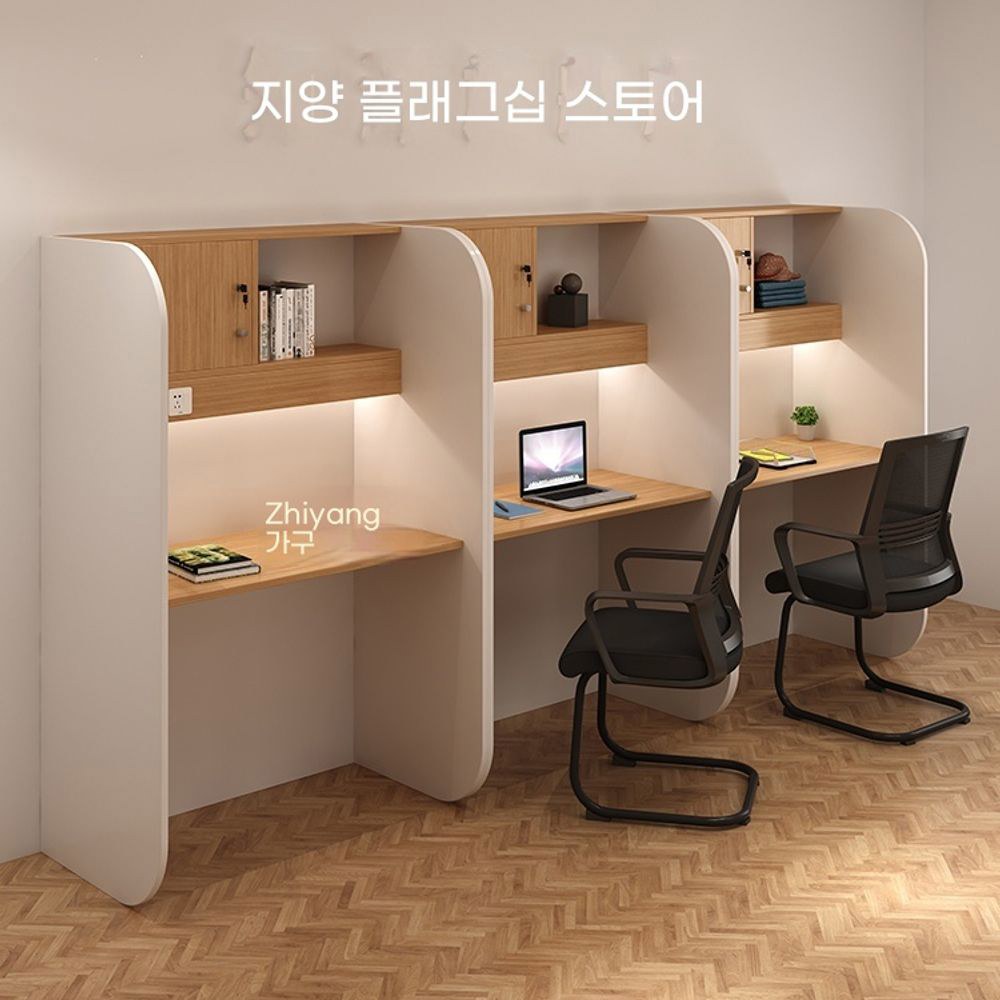 실책상 1200 슐레이먼오크 1인실 와이드형 냄새없고 풀옵션 와이드 왼쪽선반 플랜K 1 A라인 의자 코디 가능 - 상품 이미지