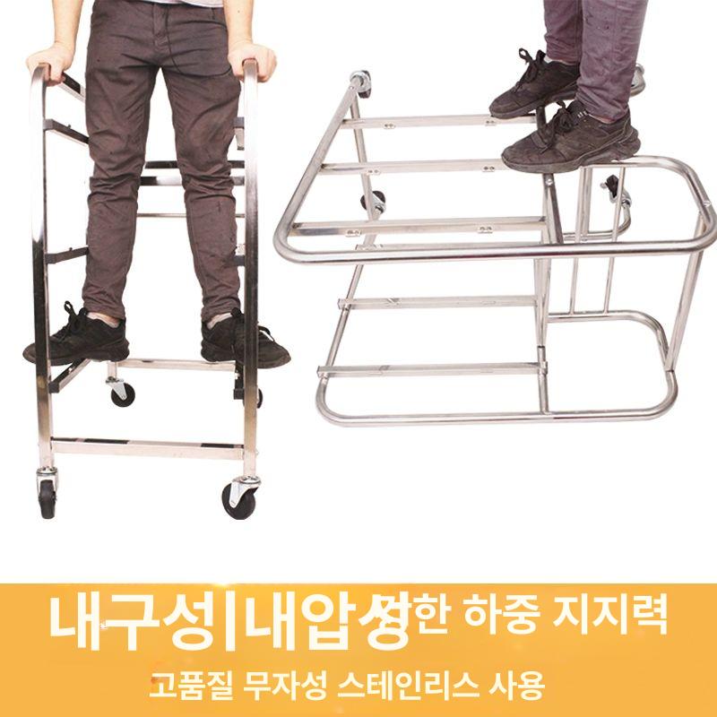 식당용 업소용서빙카트 대형 뷔페 운반카 주방 핸드카 써빙 무소음브레이크바퀴 - 상세 이미지 5