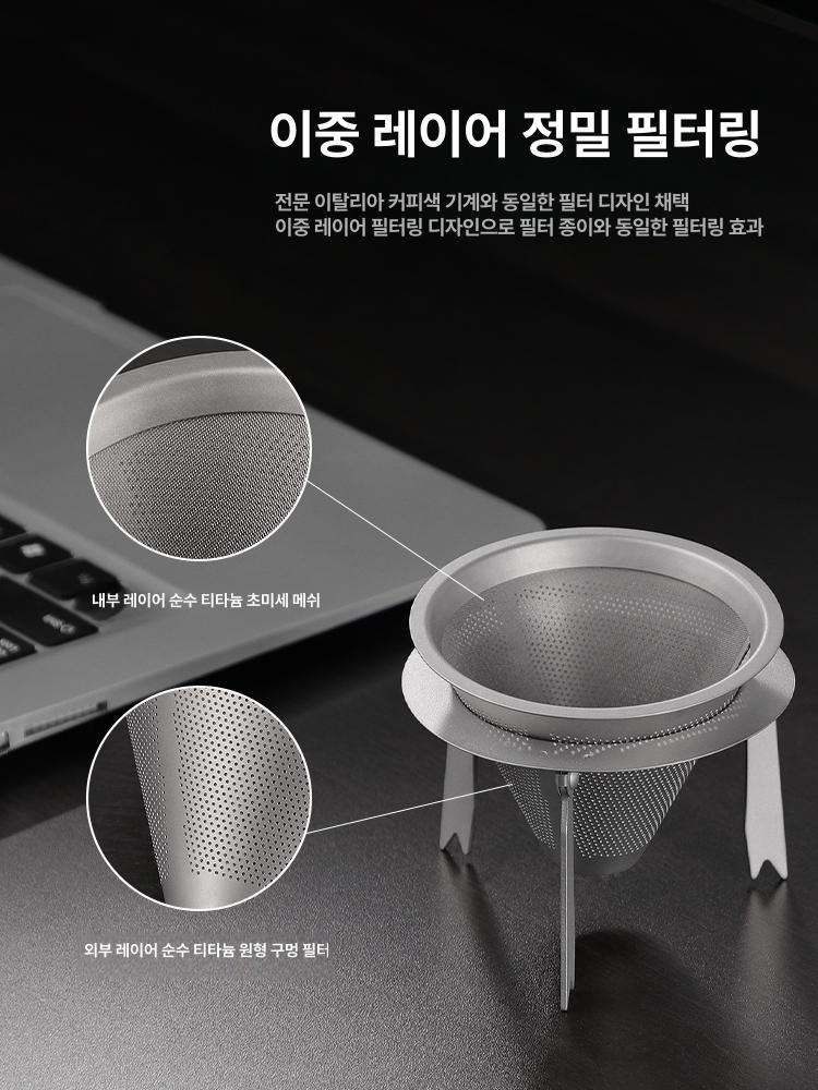 순수 티타늄 접이식 커피 필터 드립 - 상세 이미지 3