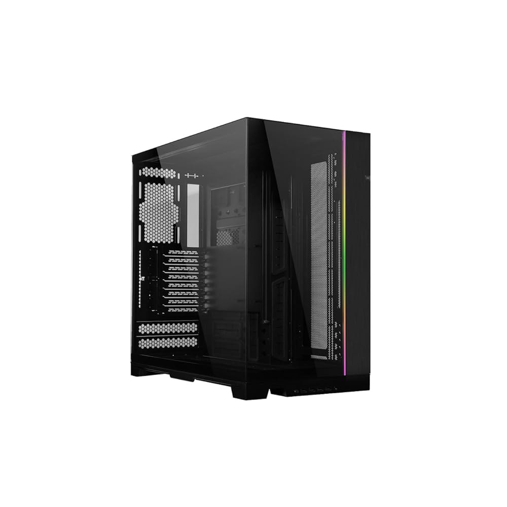 Lian Li Dynamic EVO XL - ARGB 유리 양면 강화 280mm 조명 섀시 패널 케이블 관리 라디에이터 E-ATX 최대 420mm 전면 3X 마더보드 스트립 (O1 - 상품 이미지