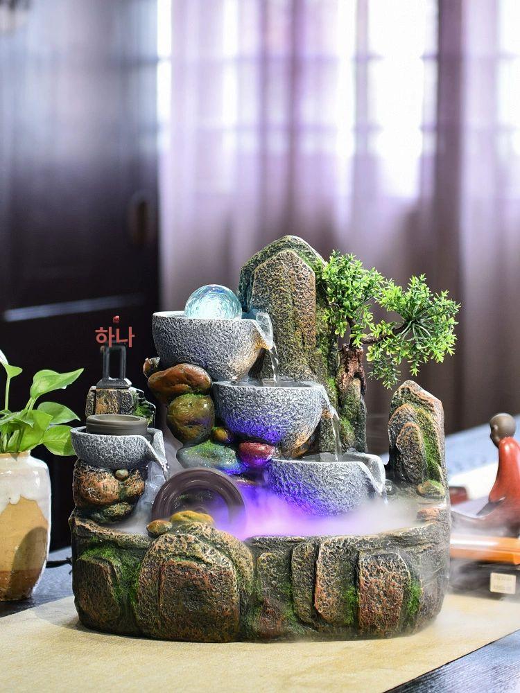 탁상용 물멍 분수대 초음파 가습기 사무실 거실 인테리어 소품 집들이 선물 - 상세 이미지 3
