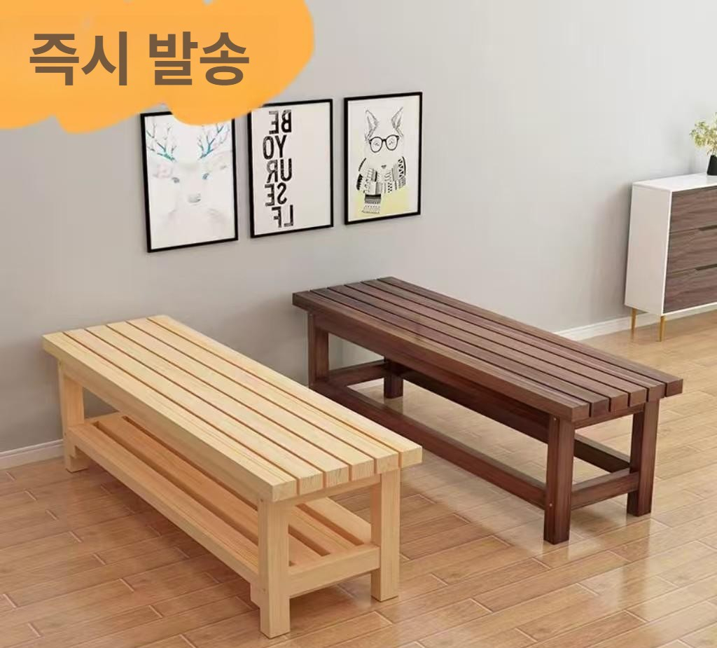 나무벤치 방부목 의자 원목 휴식 우드 벤치 나무 사우나의자 평상 - 상세 이미지 2