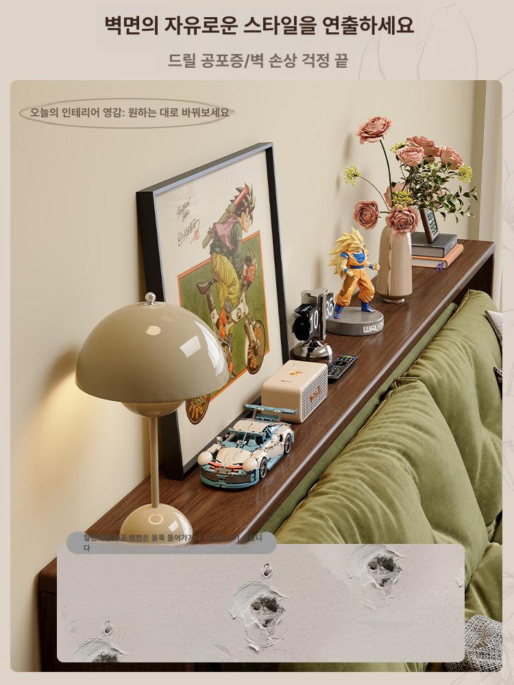 틈새수납 쇼파뒤 수납장 선반 슬림 수납 좁은 긴 책장 침대 스탠드 단층 테이블 틈새선반 - 상세 이미지 2