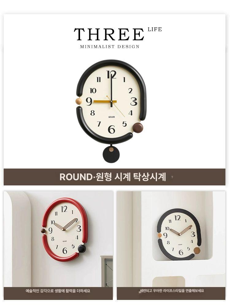 복고풍 벽걸이시계 럭셔리 분위기 클래식 선물 모던 엔틱 빈티지 라운드 침실 감성 - 상세 이미지 4