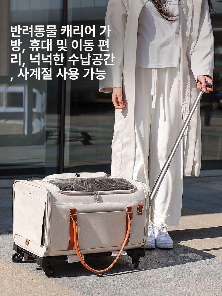 트롤리 배낭 케이스 가정용 메쉬 이동장 캐리어 이동가방 강아지 펫가방 - 상세 이미지 5