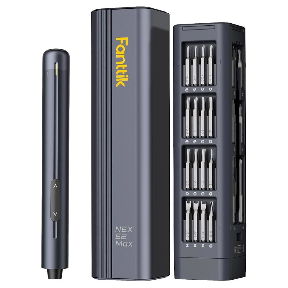 팬틱 E2 맥스 미니 전기 드라이버, 드라이버 무선, 최대 0.4Nm, 50개의 마그네틱 비트, 5/32인치 헥스, 스토리지, 전자 휴대폰 카메라 노트북 시계용 수리 도구 - 상품 이미지