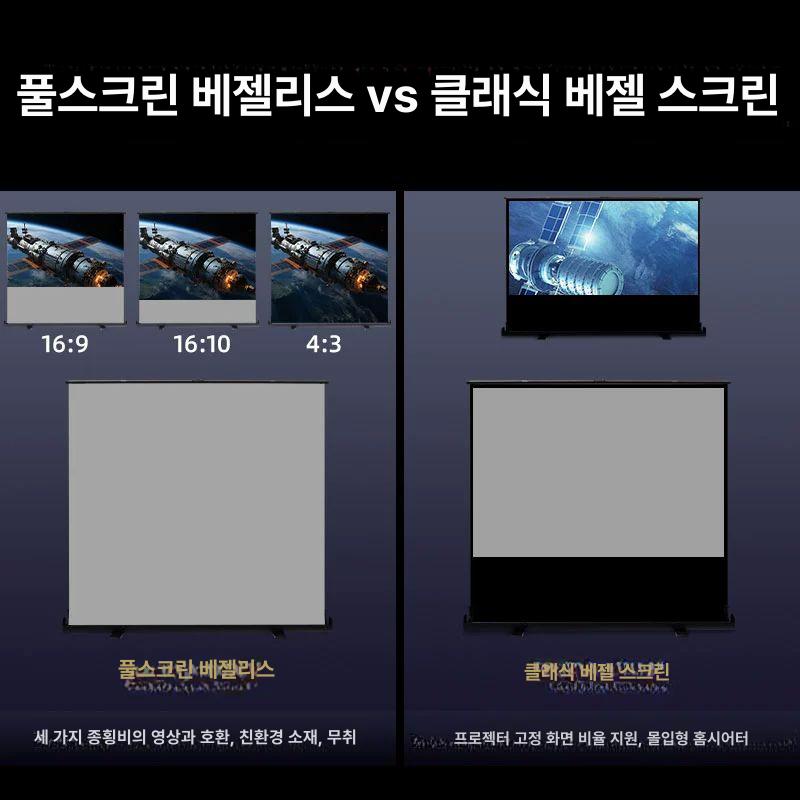 전동 빔스크린 롤러블 바닥형 가정용 스탠딩 프로젝터 시네마 자동 무선 - 상세 이미지 2