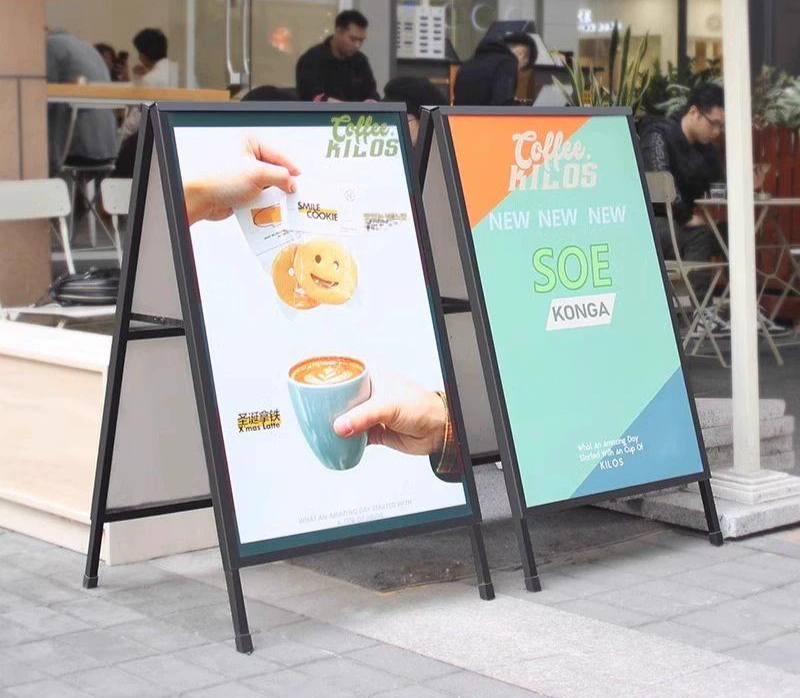 철제 A형 입간판 양면 접이식 스탠드 광고판 매장 전시 간판 프레임 - 상품 이미지