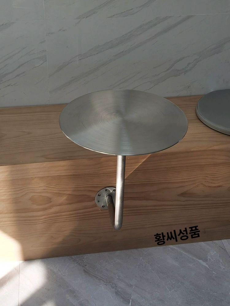 카페 티테이블 벽고정 원탁 붙박이 협탁 고정형 원형식탁 지름 모던 사이드테이블 - 상세 이미지 3