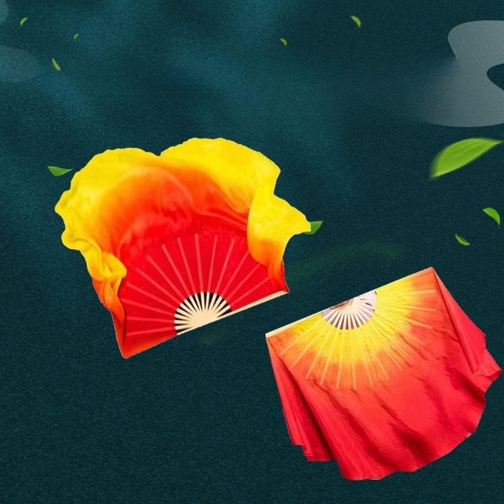 무용부채 그라데이션 공연용 모조실크 대형 부채 댄스의상 무대용품 - 상품 이미지