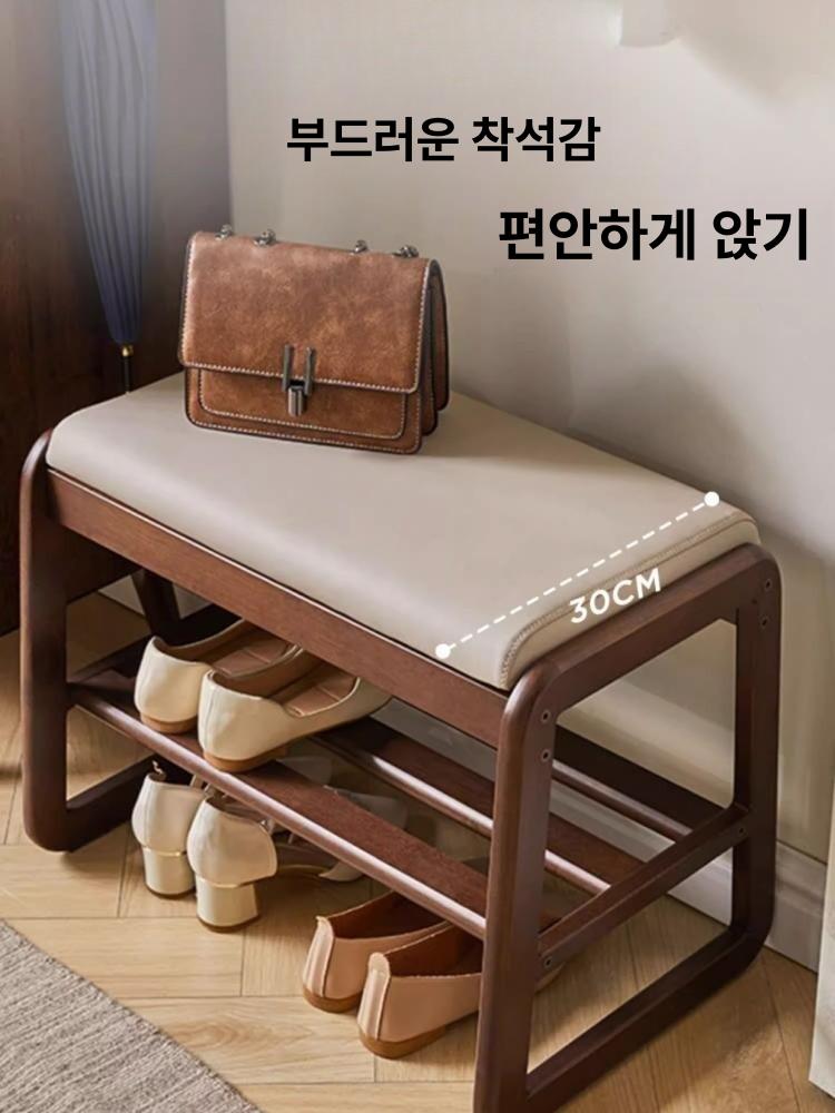 현관 신발장 의자 정리대 슬림형 벤치 스툴 북유럽 원목 수납장 입구 - 상세 이미지 5