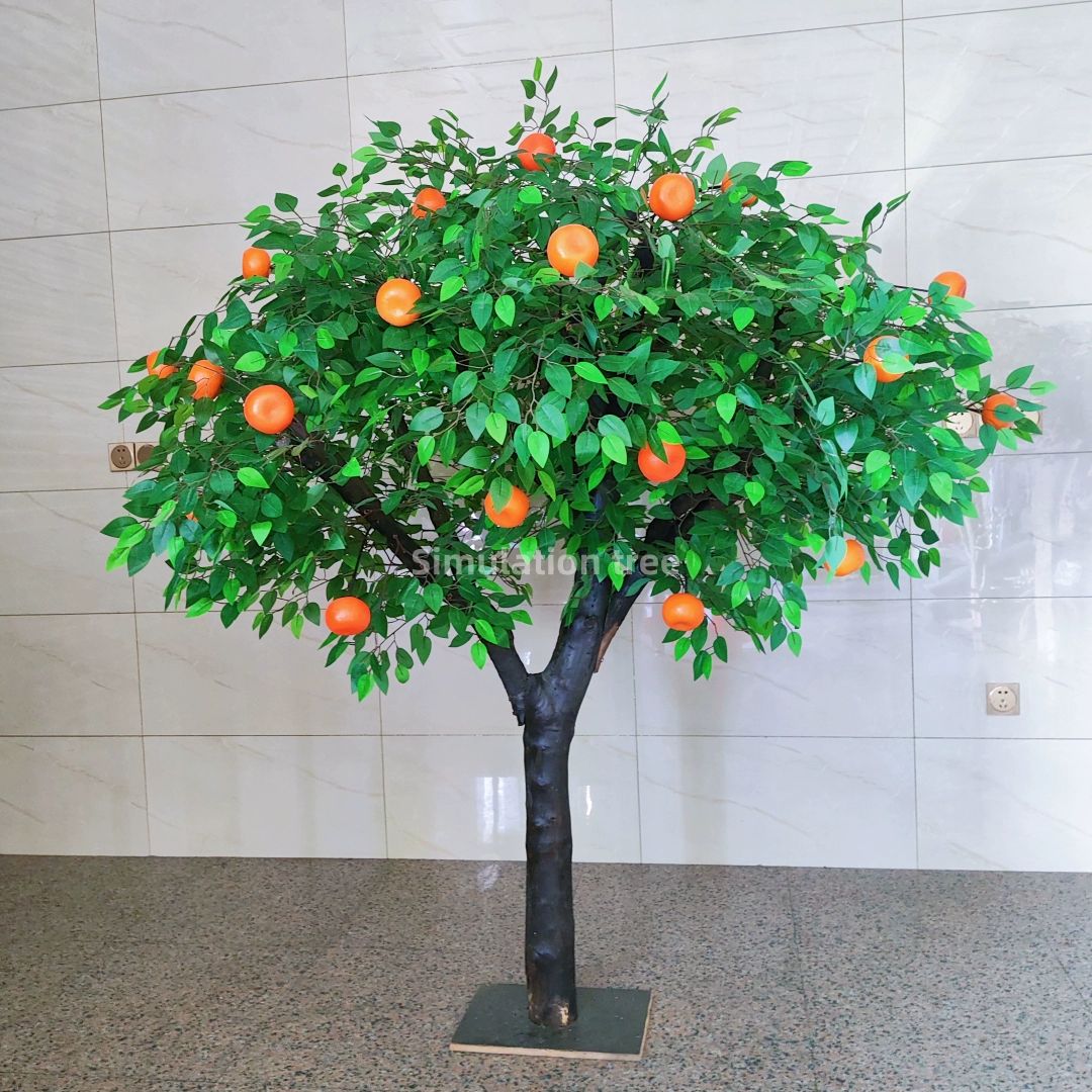 인공 오렌지나무 화분 조화 인테리어 식물 조각 거실 카페 장식품 가지 - 상세 이미지 3