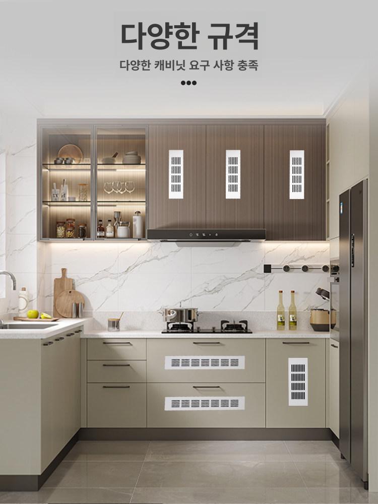 천장 환기구 사각형 스테인리스 통풍 루버 주방 환풍구 공기 배출 덕트 은색 환기캡 설치 - 상세 이미지 3