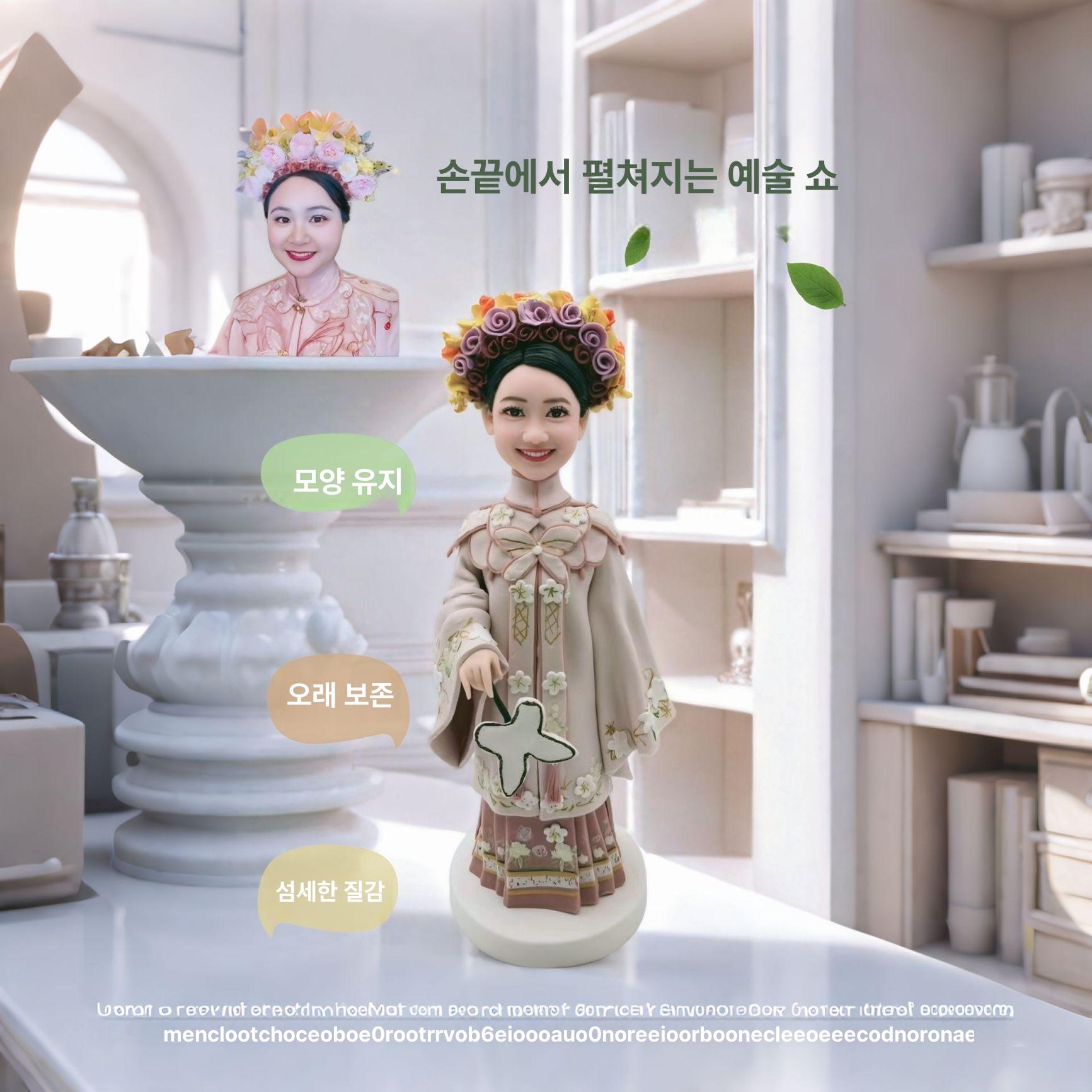 맞춤 피규어 제작 웨딩 기념 커플 동상 아이돌 얼굴 인형 개인 굿즈 생일 선물 - 상세 이미지 2