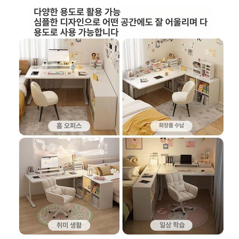 ㄱ자형 책상 넓은 코너 테이블 모서리 활용 공간절약 책상 - 상세 이미지 5
