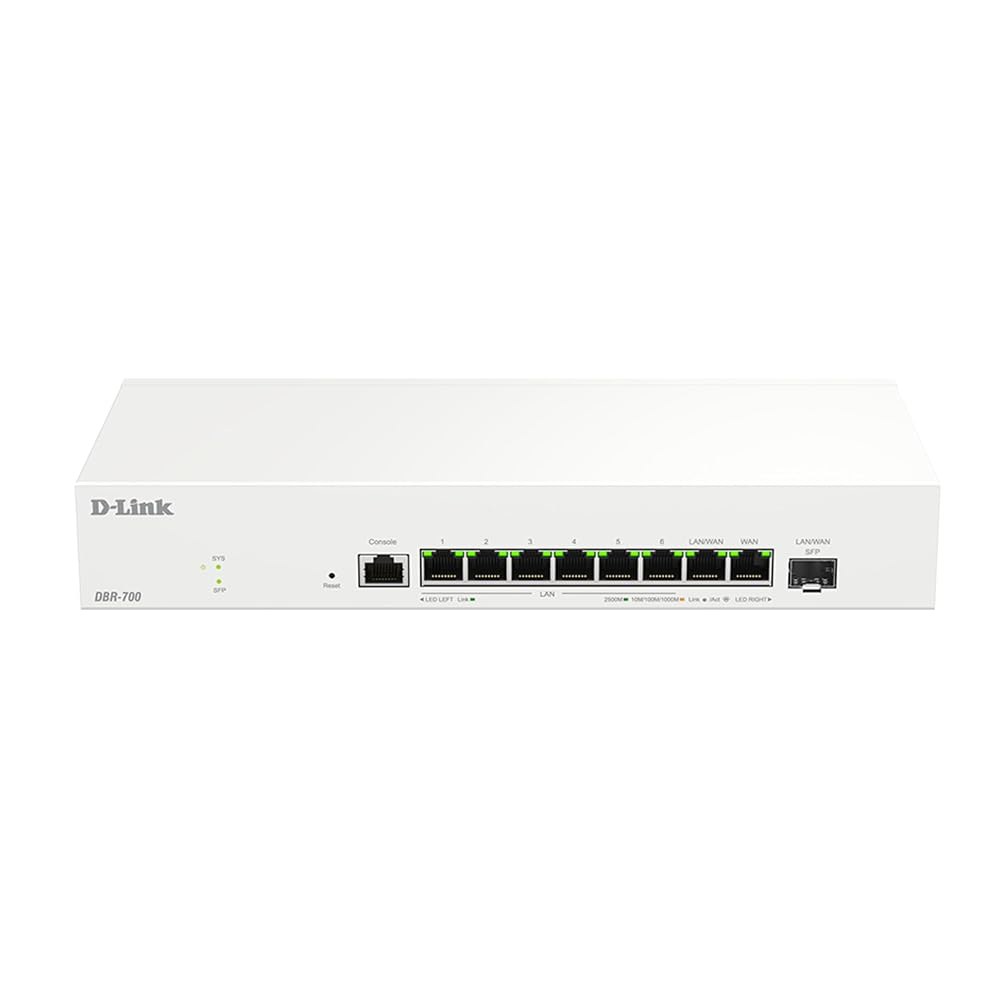 SFP(DBR-700)가 탑재된 D-Link Guardian 700 Pro 멀티 기가그 비즈니스 라우터, WAN 페일오버가 가능한 프리미엄 SPI 방화벽, SFP가 8배 2.5Gb - 상품 이미지