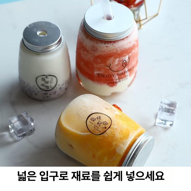 보틀 밀크티포장용기 일회용 휴대용 음료수 페트병 테이크아웃 주스병 선물용 뚜껑 - 상세 이미지 2