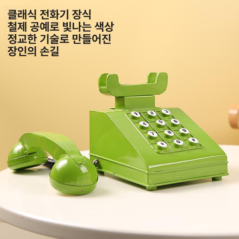 공중전화기 옛날 전화기 카페 레트로 다이얼 빈티지옛날전화기 클래식 벽걸이 복고풍 장식 - 상세 이미지 4