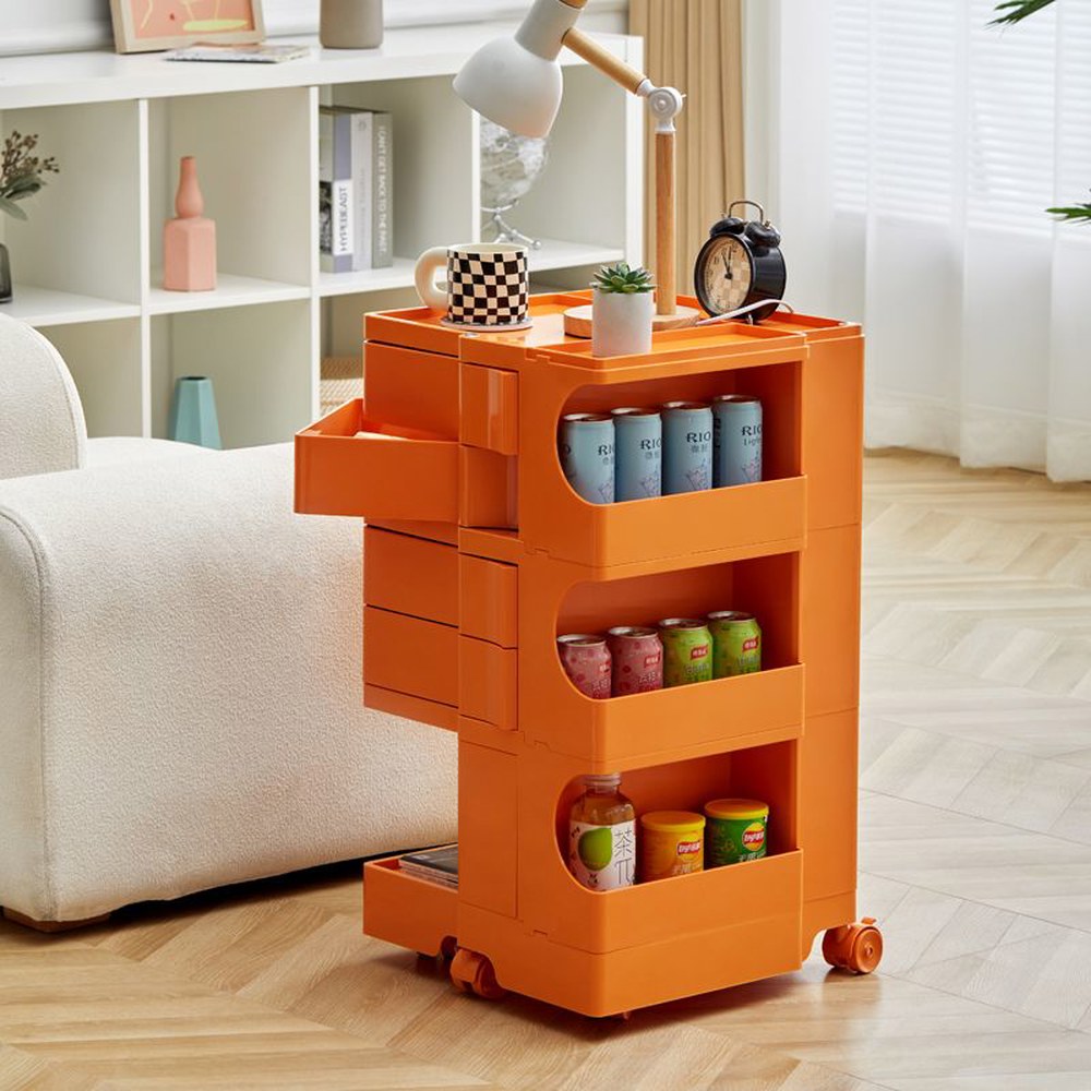 인테리어 다기능 이동식 사이드 옐로우 모던 실버 카운터 2층 여성복 사각 사물함 커넷 2단베 솔리드휠 0층 - 상품 이미지