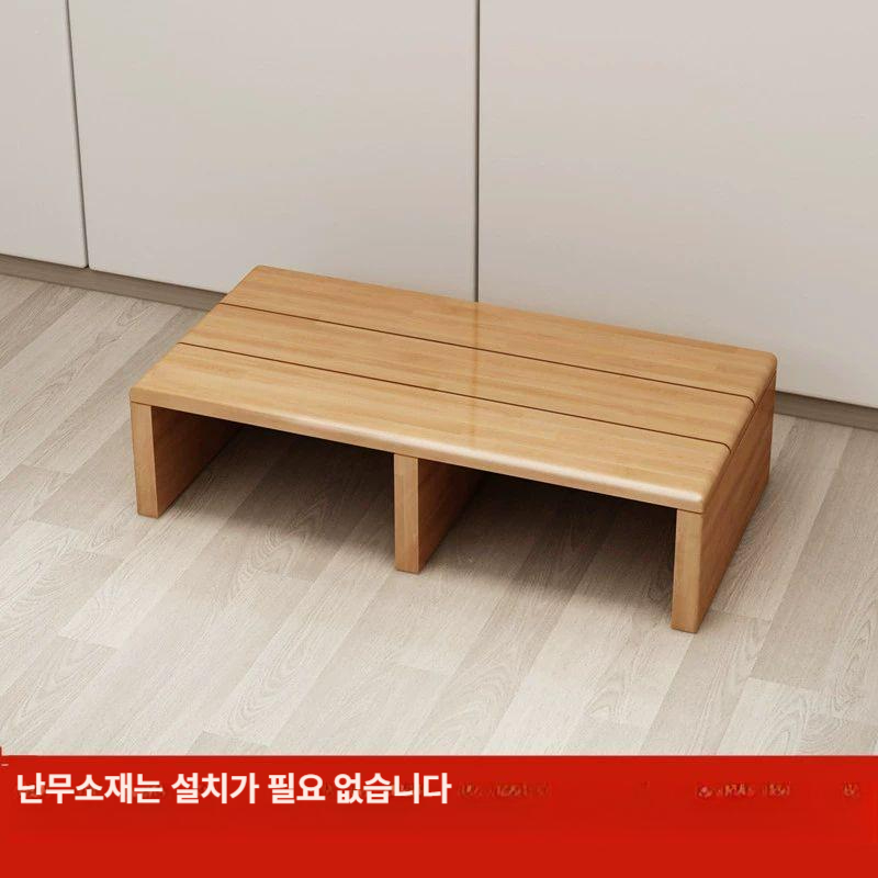 원목 발판 주방 욕실 현관 계단 디딤대 안전 미끄럼방지 목재 높이조절 스텝 - 상세 이미지 4
