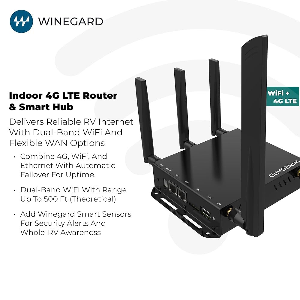 와인가드 BS-4G01 기지국 4G 실내 라우터 - 듀얼 밴드 Wi-Fi 802.11ac LTE 백업 이더넷 스타링크 호환 RV 연결을 위한 - 상세 이미지 3