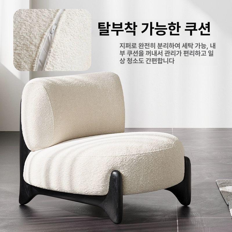 벨벳 라운지 스툴 패브릭 쿠션 의자 네일샵 대기용 카페 인테리어 둥근 의자 - 상세 이미지 3