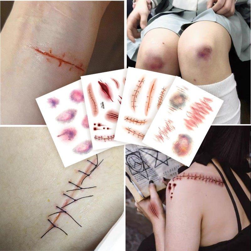 할로윈 파티 상처 분장 스티커 흉터 가짜 피 혈액 코스튬 분장용품 소품 - 상품 이미지