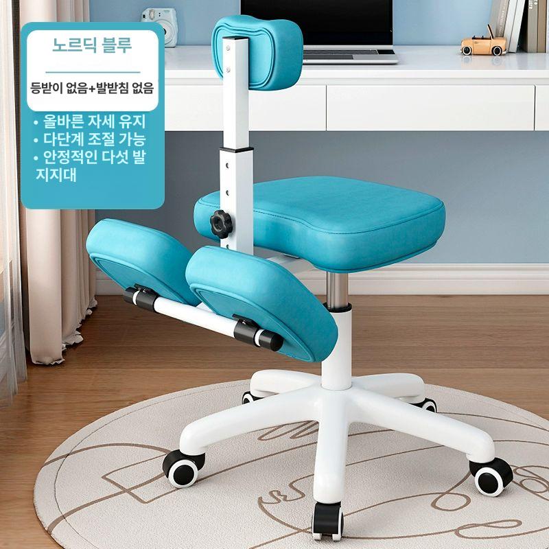 학생의자 인체공학 허리보호 바른자세 오피스체어 성장기 자세교정 공부용 블루색 - 상세 이미지 2
