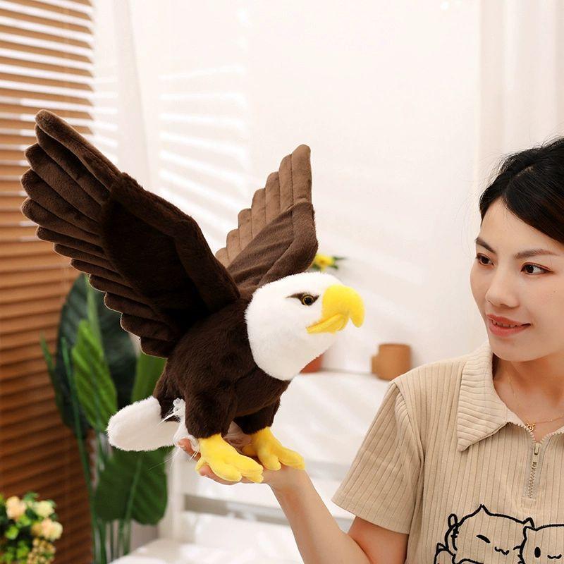날개를 위로 펼친 독수리 새 소품 밝은 인형 선물 유니크한 맹금류 날개 흰 라이트 - 상세 이미지 3