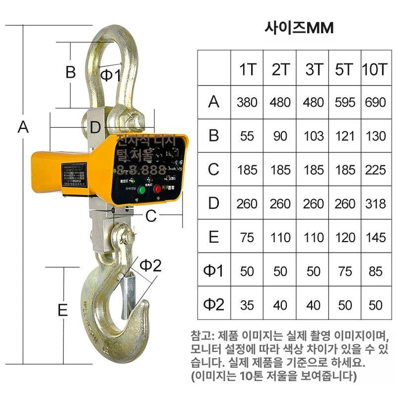 산업용 매달림저울 크레인 기중기 전자톤백 공업용 무게측정 저울 - 상세 이미지 3