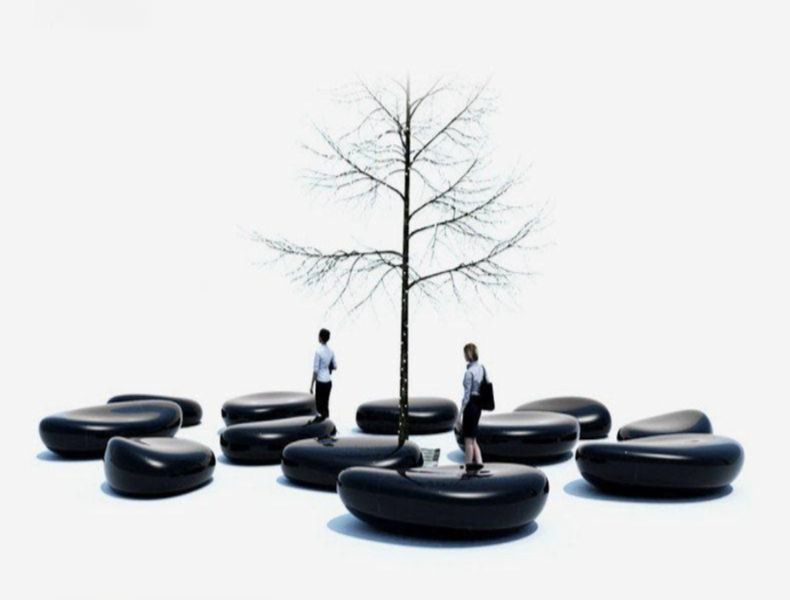 정원 벤치 조약돌형 대형 스툴 야외 휴식의자 공원 조경 로비 라운지 공간용 이미지 8