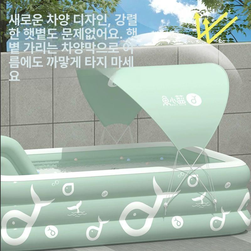 야외수영장 가정용 대형 에어풀 정원 물놀이 팽창식 패밀리 풀장 여름 휴양 - 상세 이미지 2