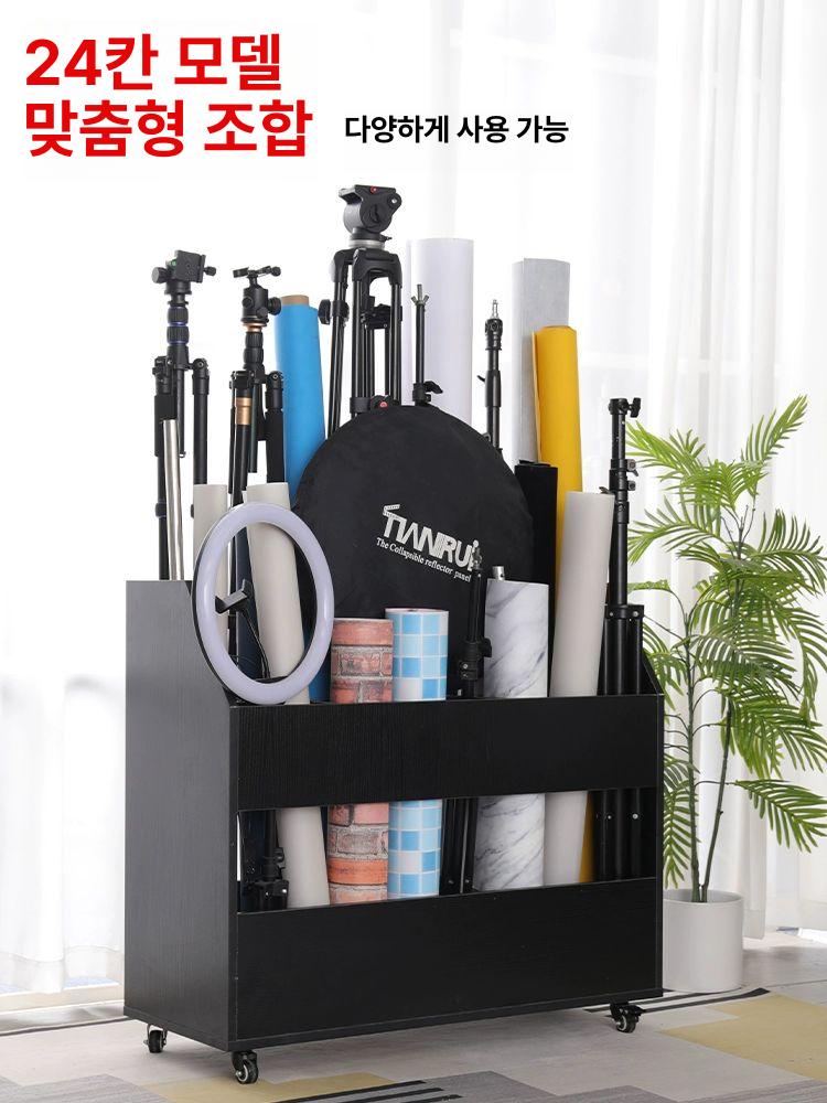 이동식 촬영스튜디오 수납함 촬영 배경지 보관정리함 장비 화이트 거치대 - 상세 이미지 4