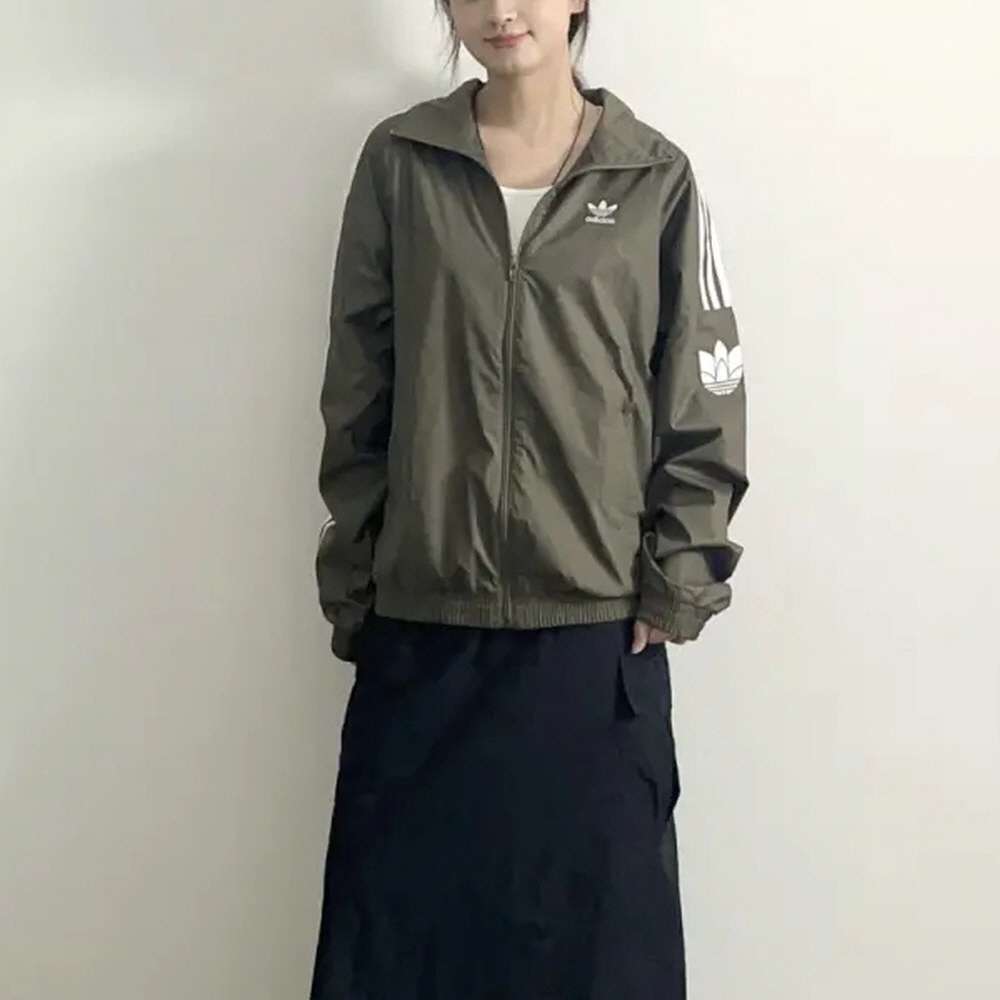 아디다스 오리지널 트레포일 3S 트랙탑 바람막이 자켓 카키 JI7534 이미지 6