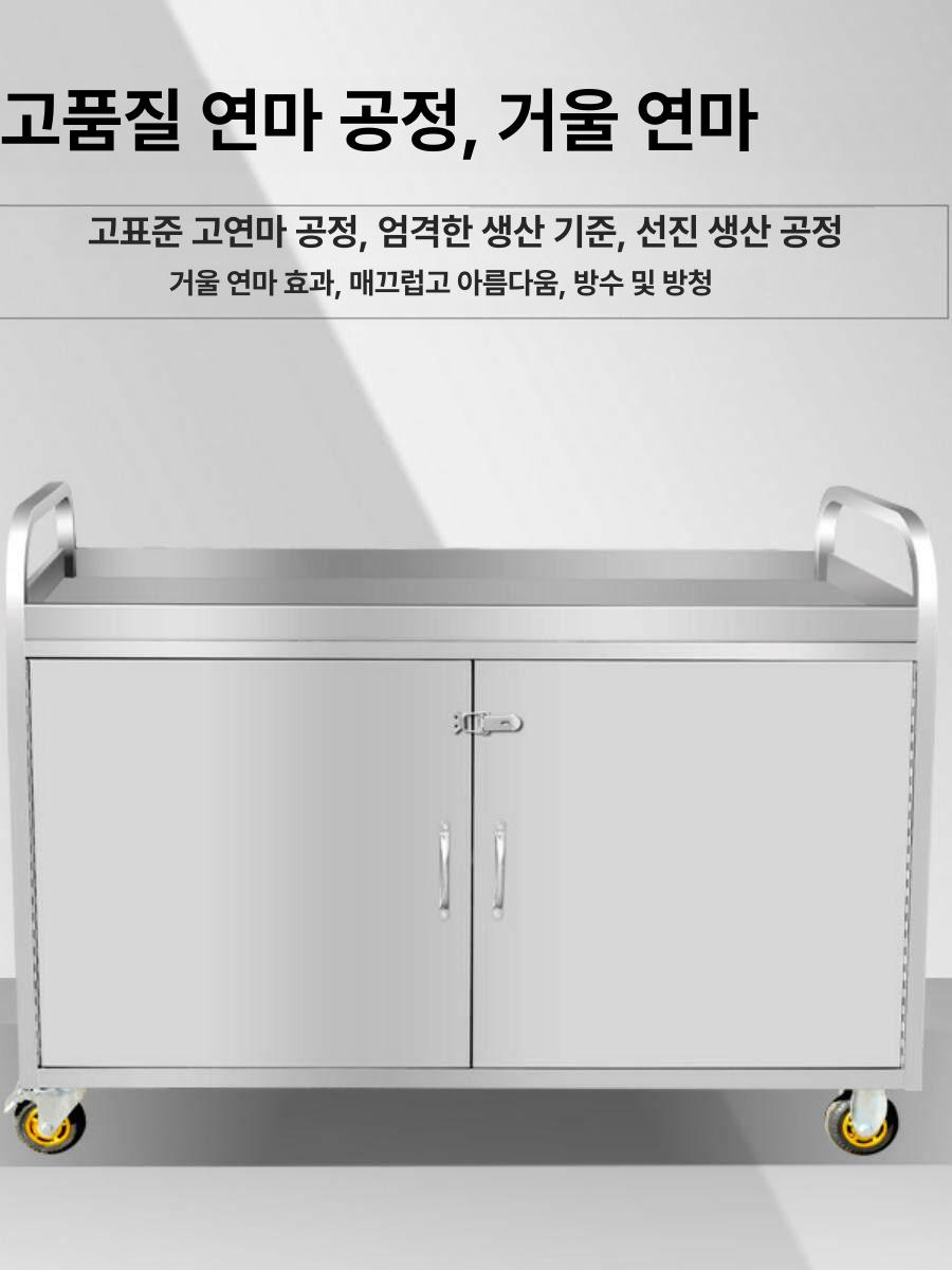 요양원 식판운반카 핸드 보온 급식차 식당 서빙 스틸 운반 배식카 - 상세 이미지 4