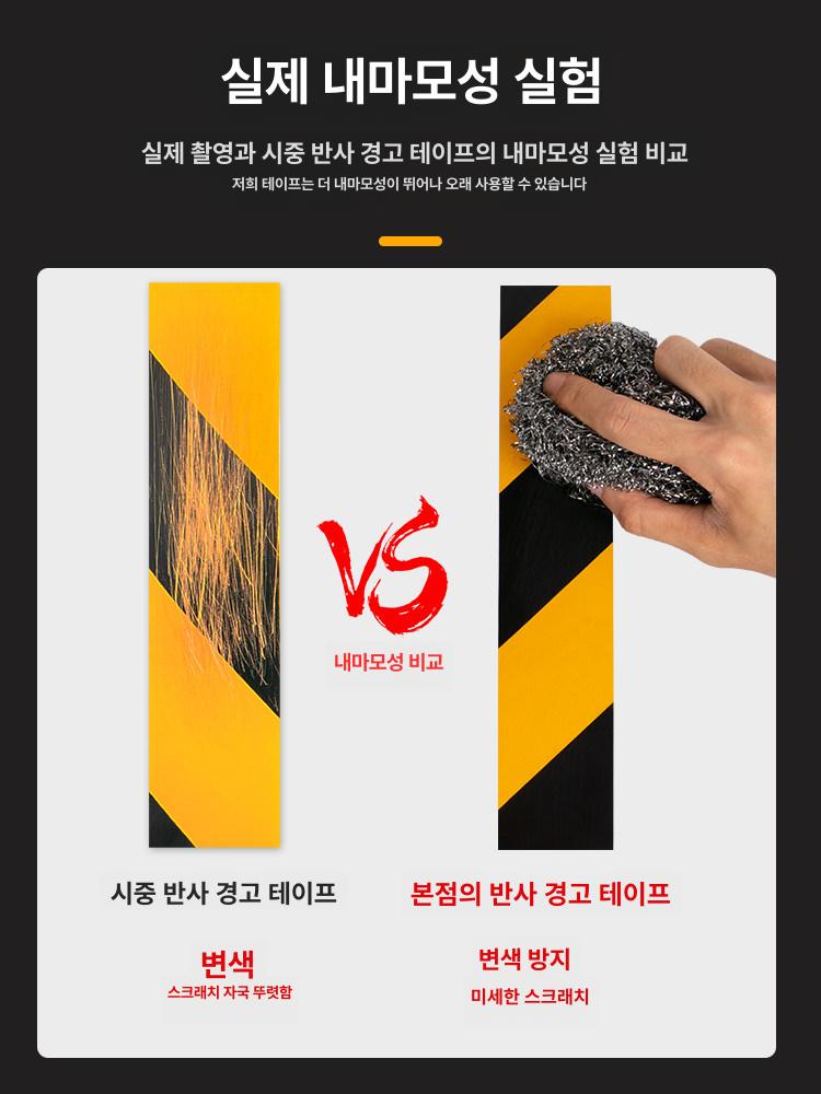 형광테이프 고휘도반사테이프 경고테이프 띠 벌집무늬 야간작업 반사스티커 안전표시 - 상세 이미지 4