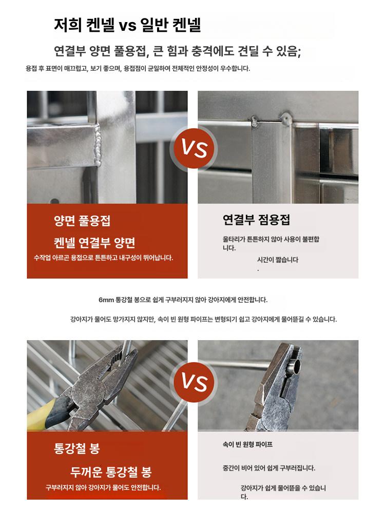 동물 보호 스테인레스 케이지 강아지 고양이 병원 실내 하우스 대형 중형 - 상세 이미지 5