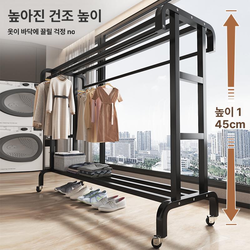 선반 철제행거 아치형 수납 튼튼한 이동식행거 거치대 미끄럼 시스템 모던 의류 정리 - 상세 이미지 3