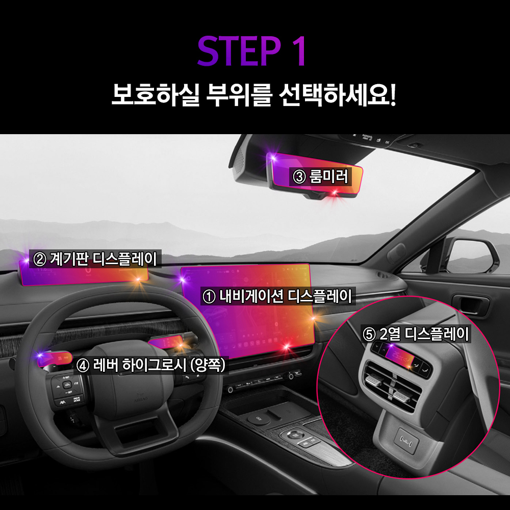 그랜저 GN7 페이스리프트 보호필름 내비게이션 디스플레이 지문방지 브이가드 이미지 2