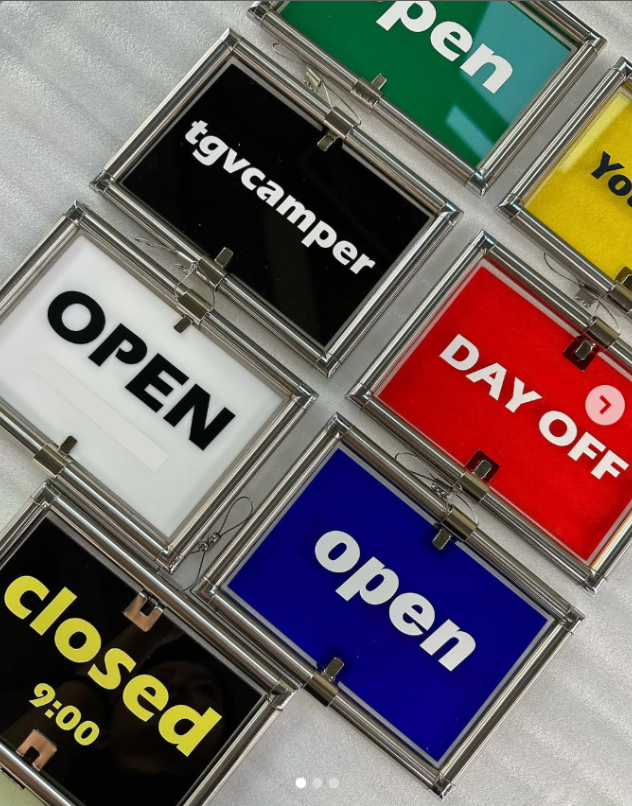오픈클로즈 도어사인 영업중 안내판 OPEN CLOSED 매장 문패 표지판 이미지 1