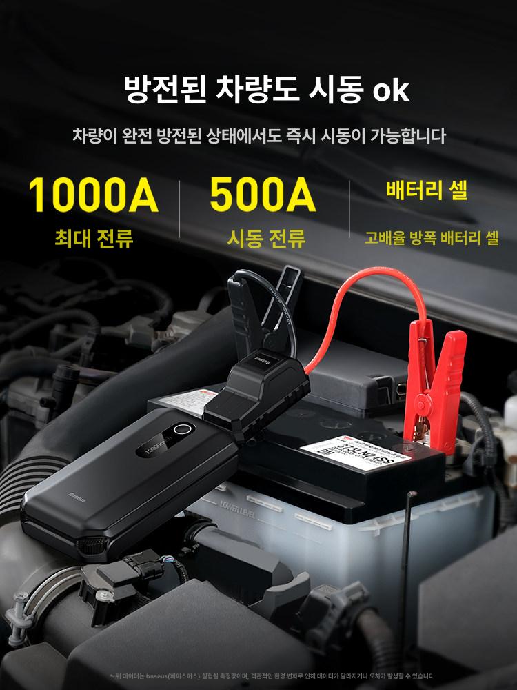 자동차 점프 스타터 대용량 배터리 충전기 응급 전원 시동 보조 장치 - 상세 이미지 2