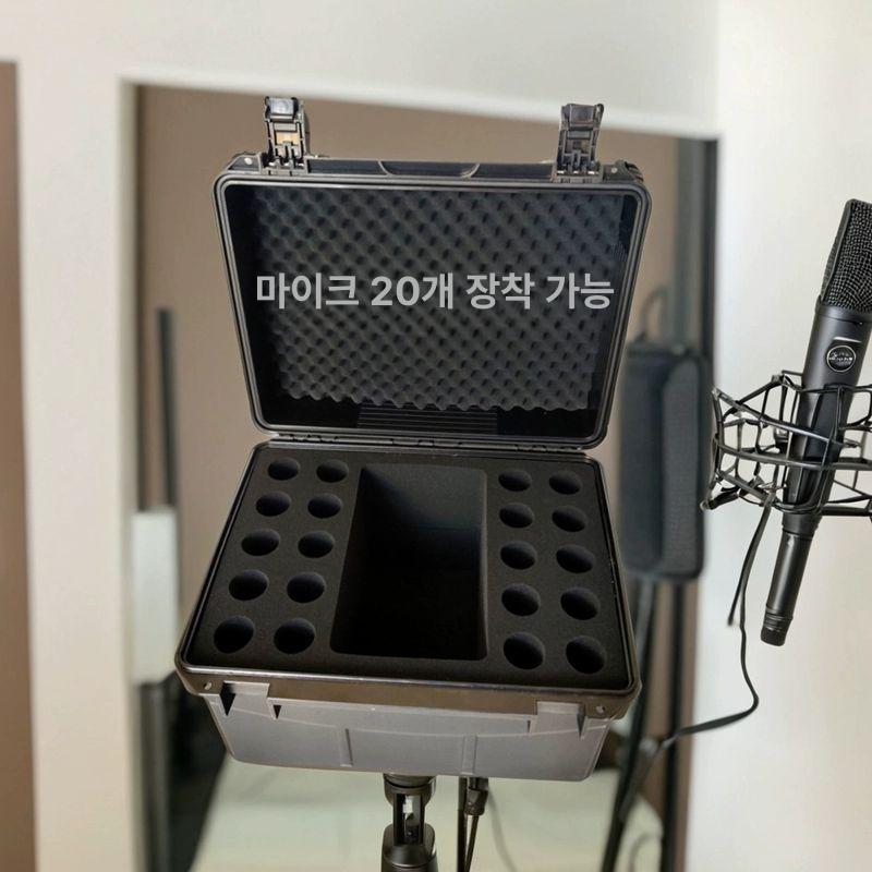 무선 마이크 케이스 알루미늄 하드형 이동식 랙 스튜디오 방송 악기 보호 수납함 - 상세 이미지 2