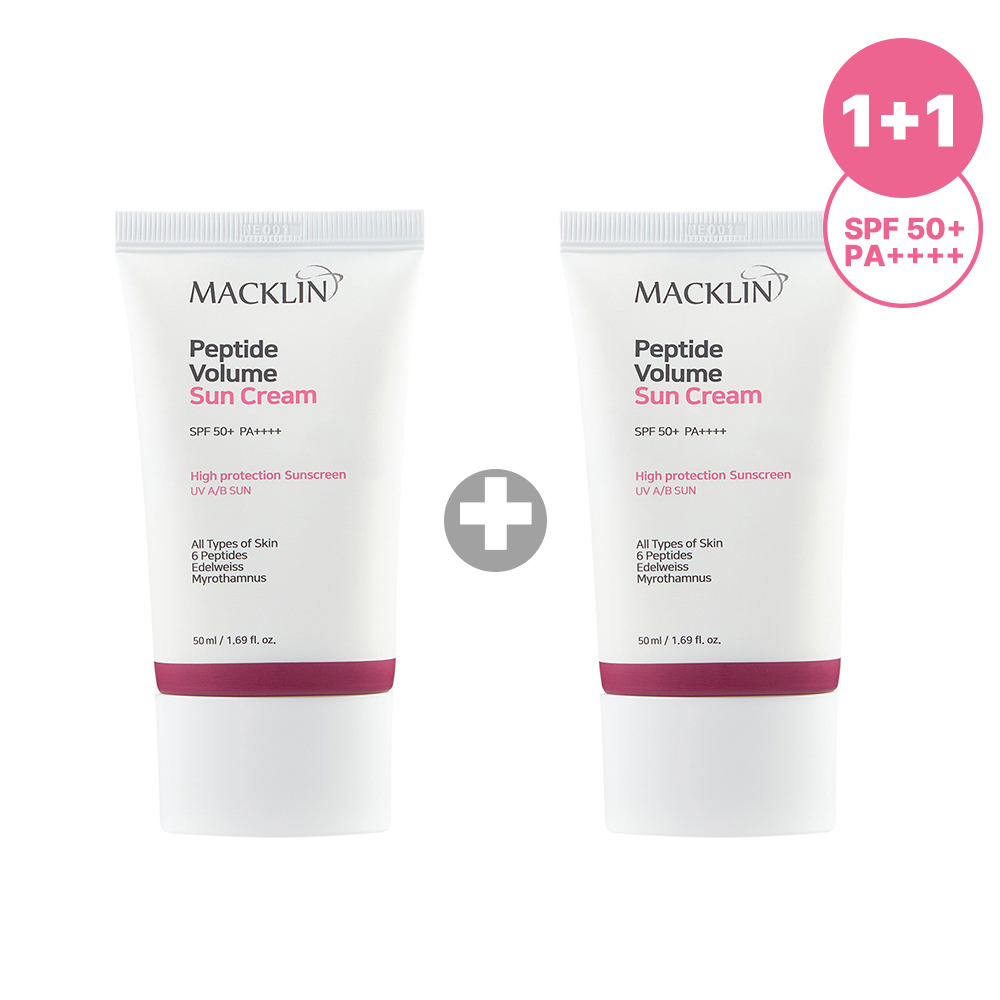 1+1 맥클린 펩타이드 혼합자차 선크림 50ml SPF 50+ PA++++ - 상품 이미지