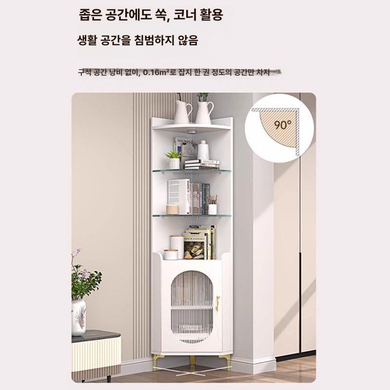 코너 수납장 좁은공간 선반 모서리 사이드 디스플레이 정리함 코너선반 - 상세 이미지 3