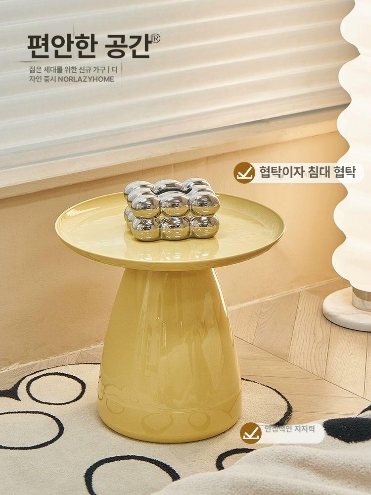 원형 사이드테이블 모던 거실 침실 협탁 커피 라운드 탁자 보조 수납 공간활용 - 상세 이미지 3