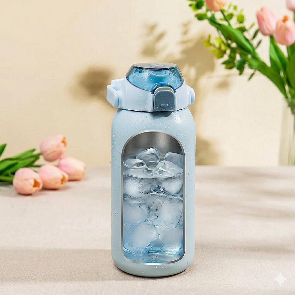 대용량 보온보냉 텀블러 850ml 원터치 손잡이 대형 스포츠 보틀 - 상품 이미지